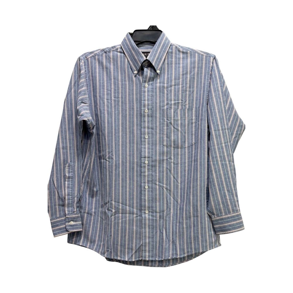 Arrow Dover Blue Button Up Shirt Mens 32/33 Neck 16